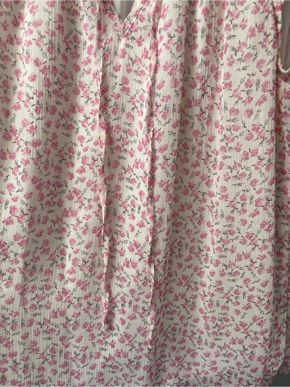 Pink Floral Ruffled Neck Blouse - Picture 2 of 5